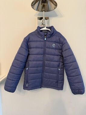Kids Navy Quilted Puffer Jacket with Hood - Unbranded